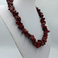 Rote Naturstein Kette Collier 44cm Statement Schmuck Vintage
