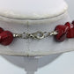 Rote Naturstein Kette Collier 44cm Statement Schmuck Vintage
