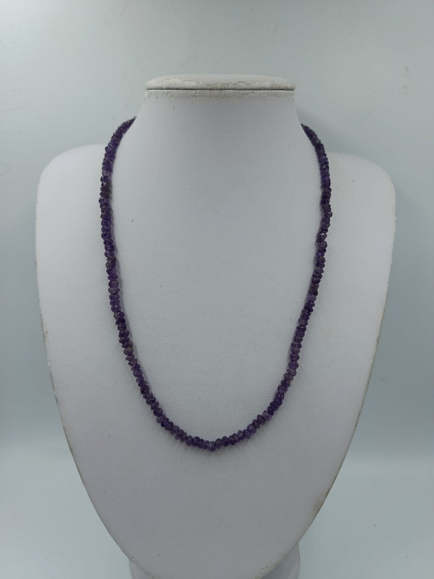 Amethyst Kette 46cm Lila Edelstein Collier facettiert