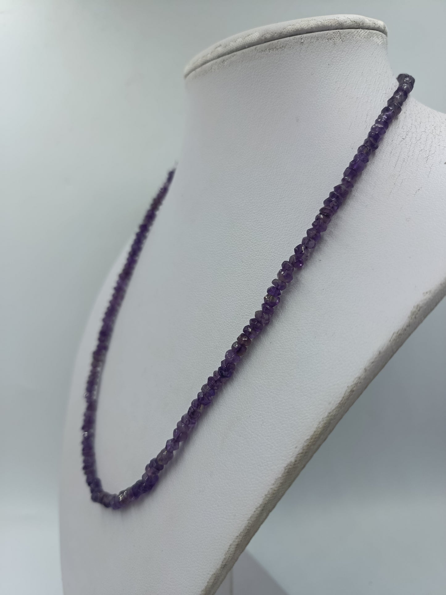 Amethyst Kette 46cm Lila Edelstein Collier facettiert