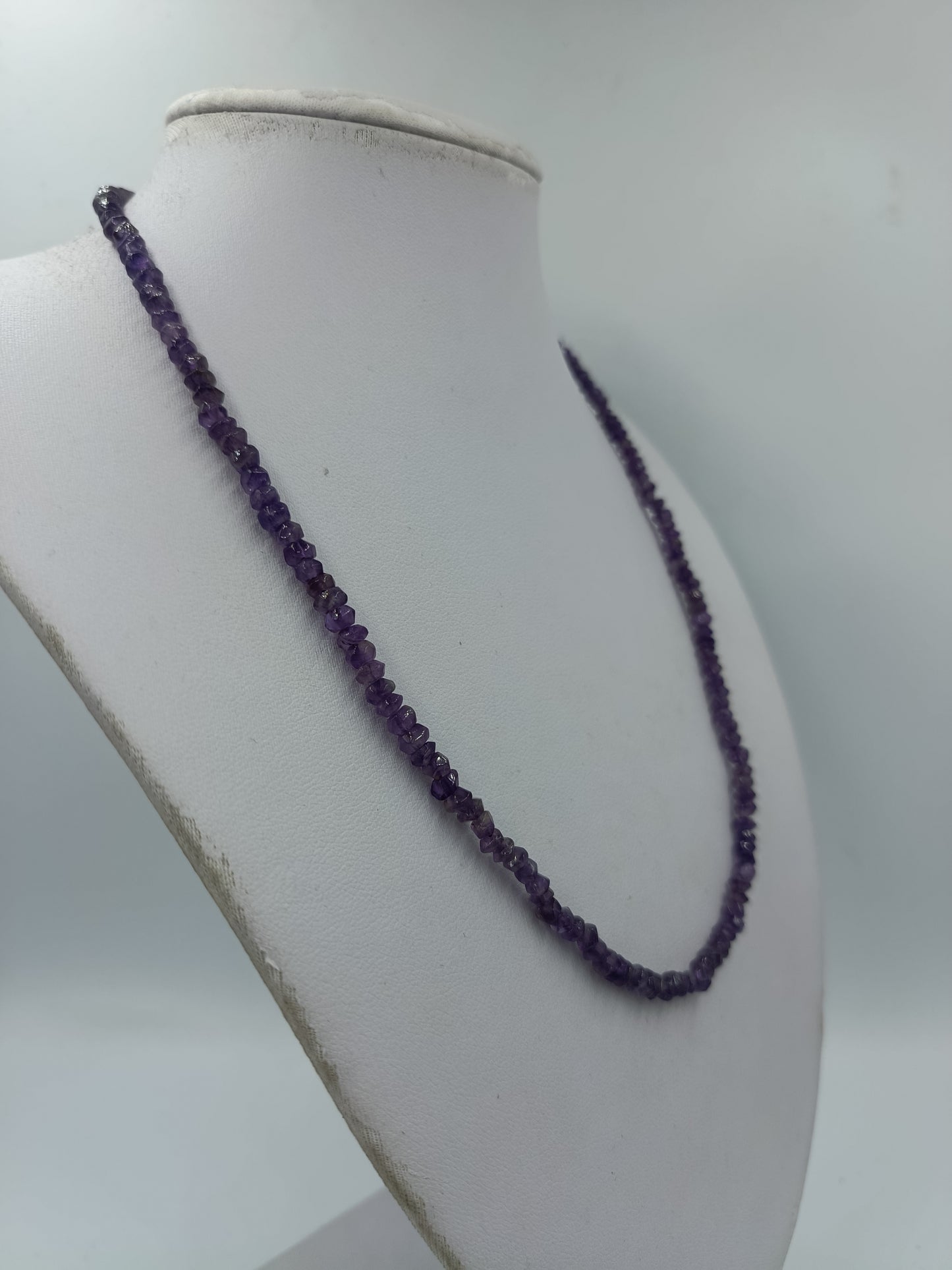 Amethyst Kette 46cm Lila Edelstein Collier facettiert