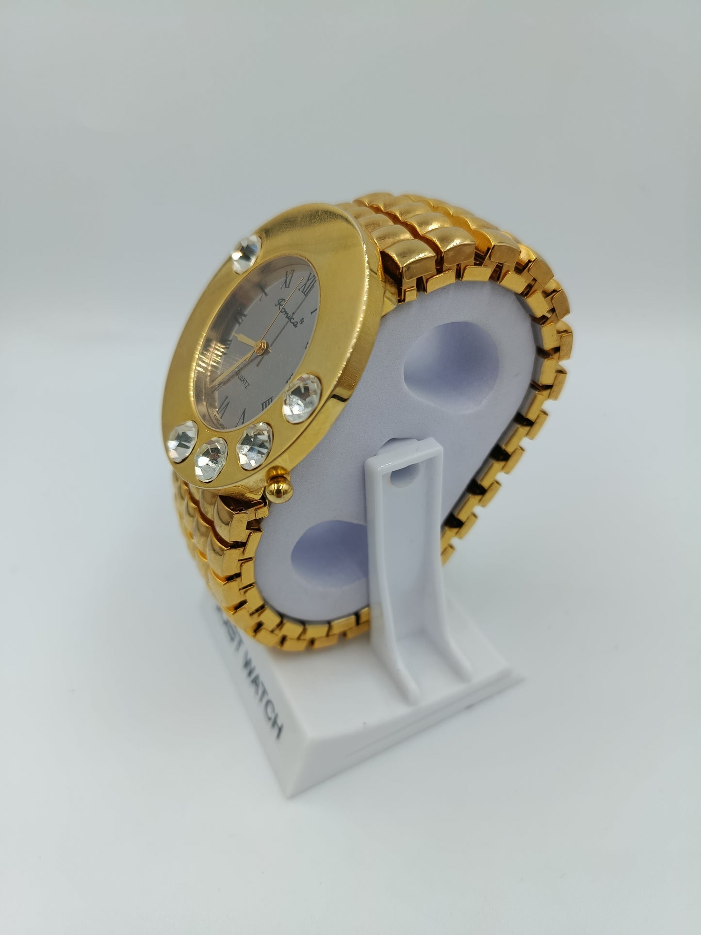 Romica Damenarmbanduhr Goldfarben Strass Elastisch Vintage Quartz