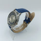 RUDY Damenarmbanduhr Blau Silber Quartz Klassisch Lederarmband
