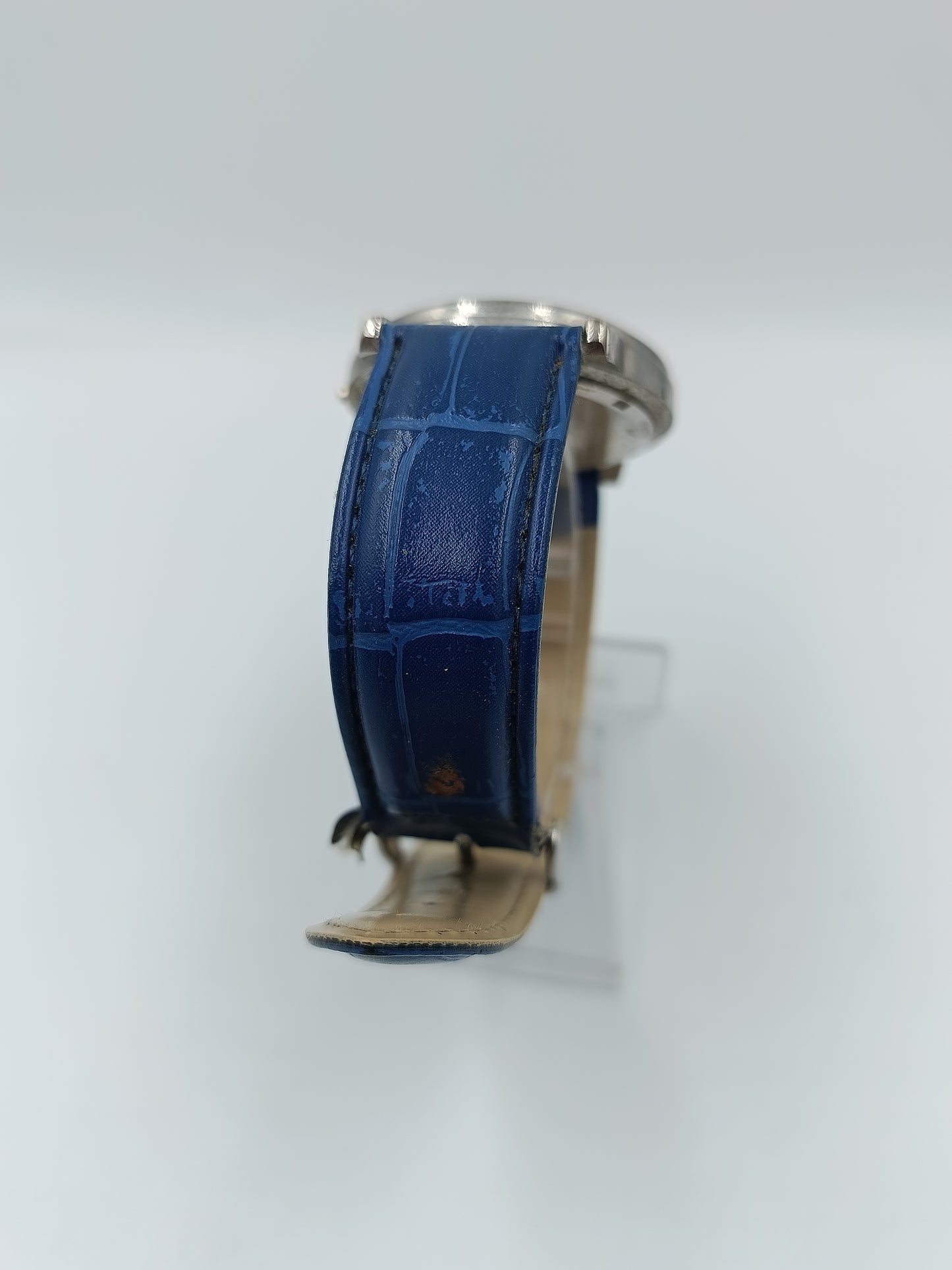 RUDY Damenarmbanduhr Blau Silber Quartz Klassisch Lederarmband