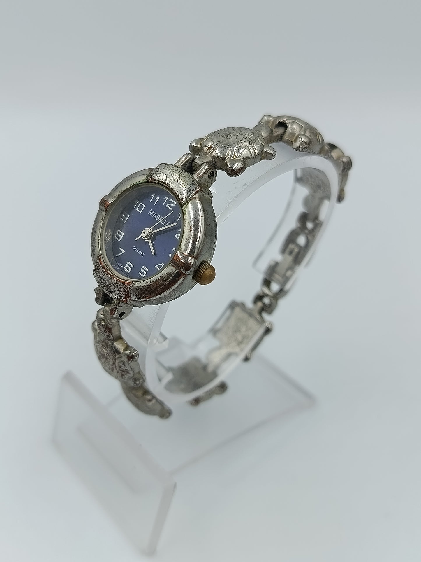 Mabelle Damen Uhr Schildkröten Armband Silberfarben Vintage Quarz