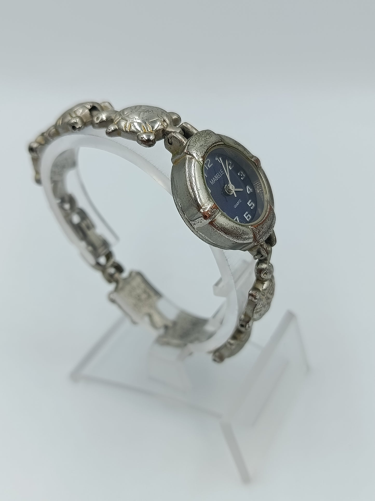 Mabelle Damen Uhr Schildkröten Armband Silberfarben Vintage Quarz