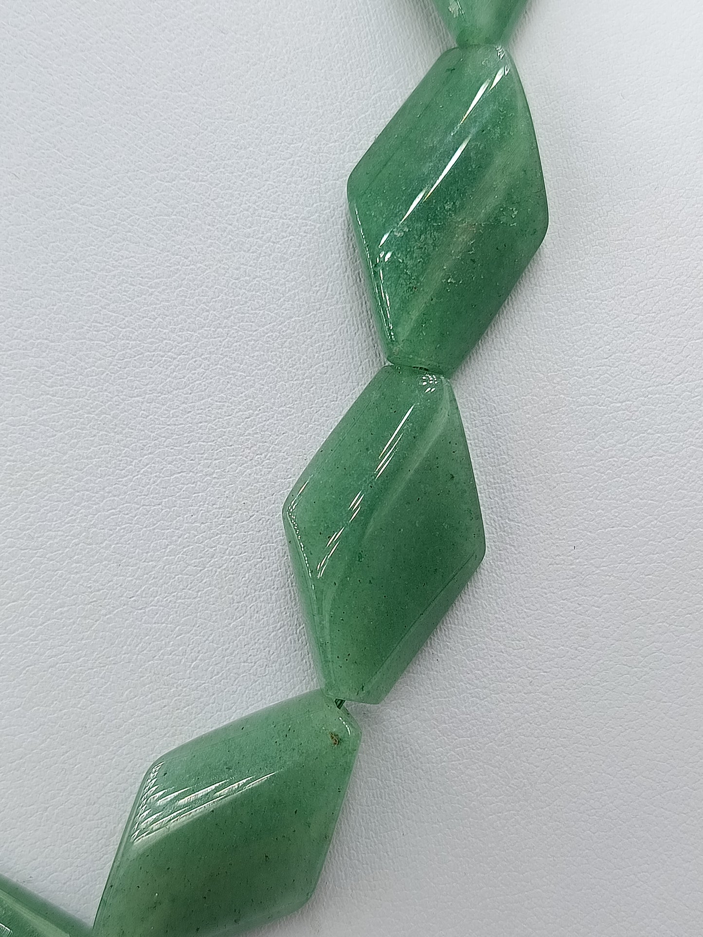 Vintage Jade Kette Grün Facettierte Steine Statement Halskette 53 cm