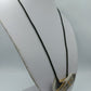 Vintage Statement Kette Anhänger Halbmond Schwarz Gold Lederband