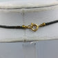 Vintage Statement Kette Anhänger Halbmond Schwarz Gold Lederband