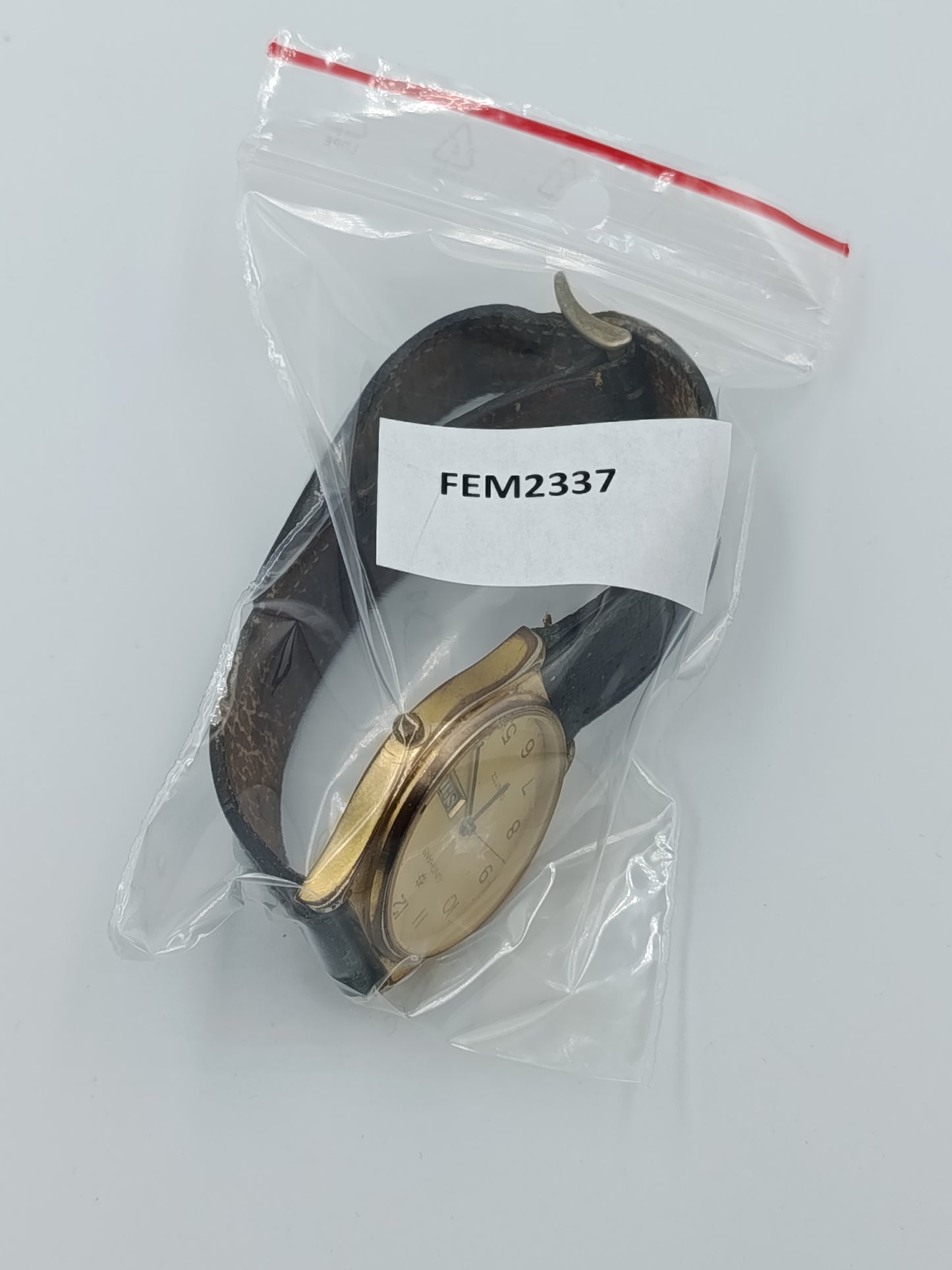 Junghans Quartz Armbanduhr Gold Damen Lederarmband Vintage Day-Date