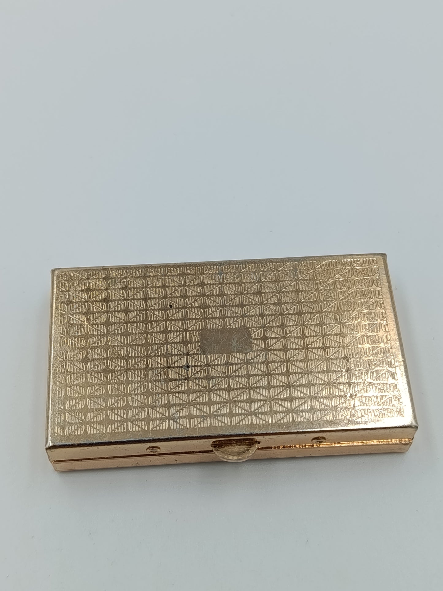 Vintage Pillendose Gold Bordeaux Metall Pill Box Tablettenbox