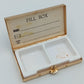 Vintage Pillendose Gold Bordeaux Metall Pill Box Tablettenbox