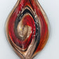 Vintage Glasanhänger Rot Gold Schwarz Murano Stil Tropfenform