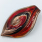 Vintage Glasanhänger Rot Gold Schwarz Murano Stil Tropfenform