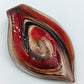 Vintage Glasanhänger Rot Gold Schwarz Murano Stil Tropfenform