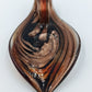 Vintage Glasanhänger Rot Gold Schwarz Murano Stil Tropfenform