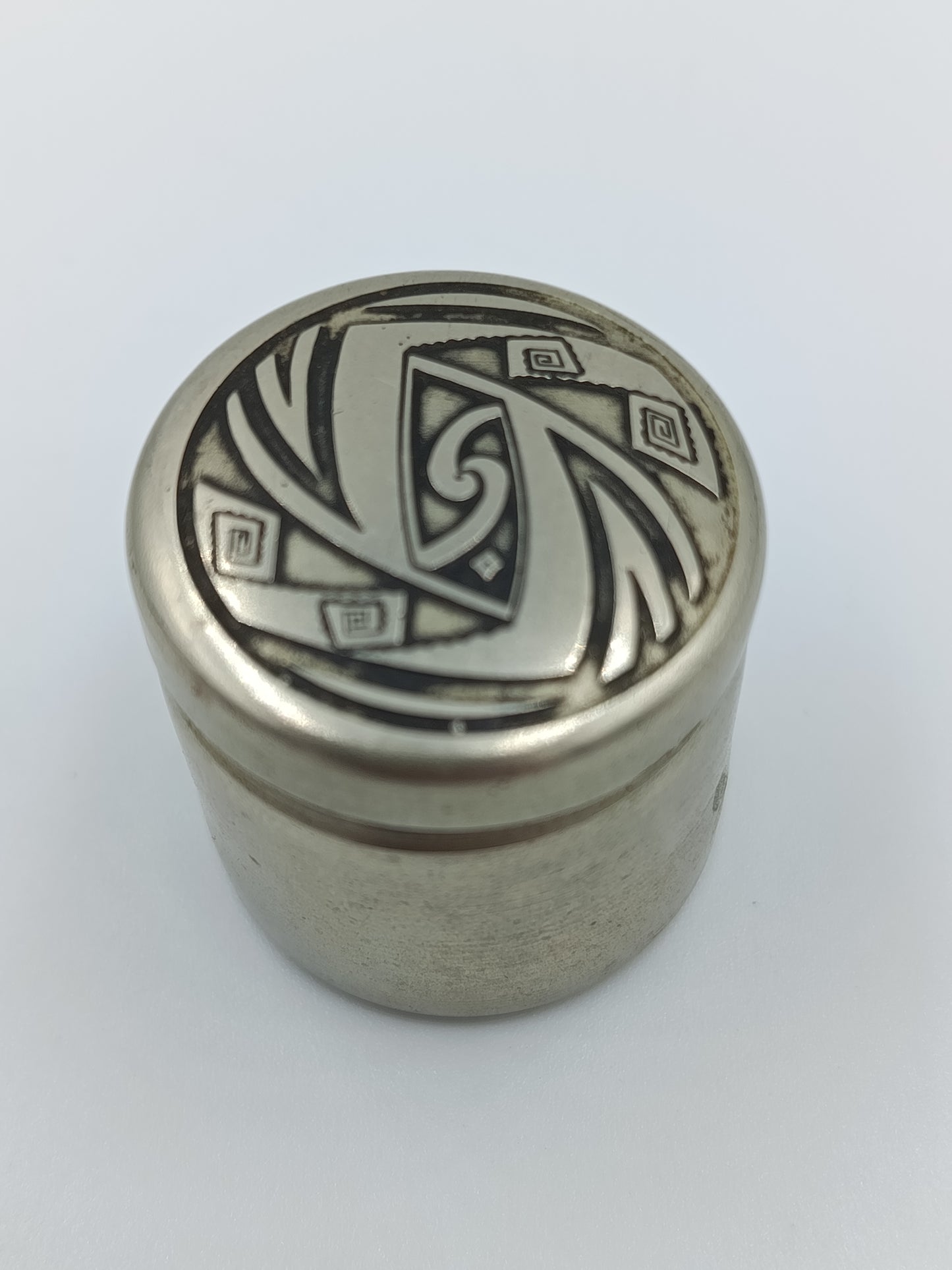 Kleine Metall Dose Etui Rund Ornamente Vintage Schmuckdose