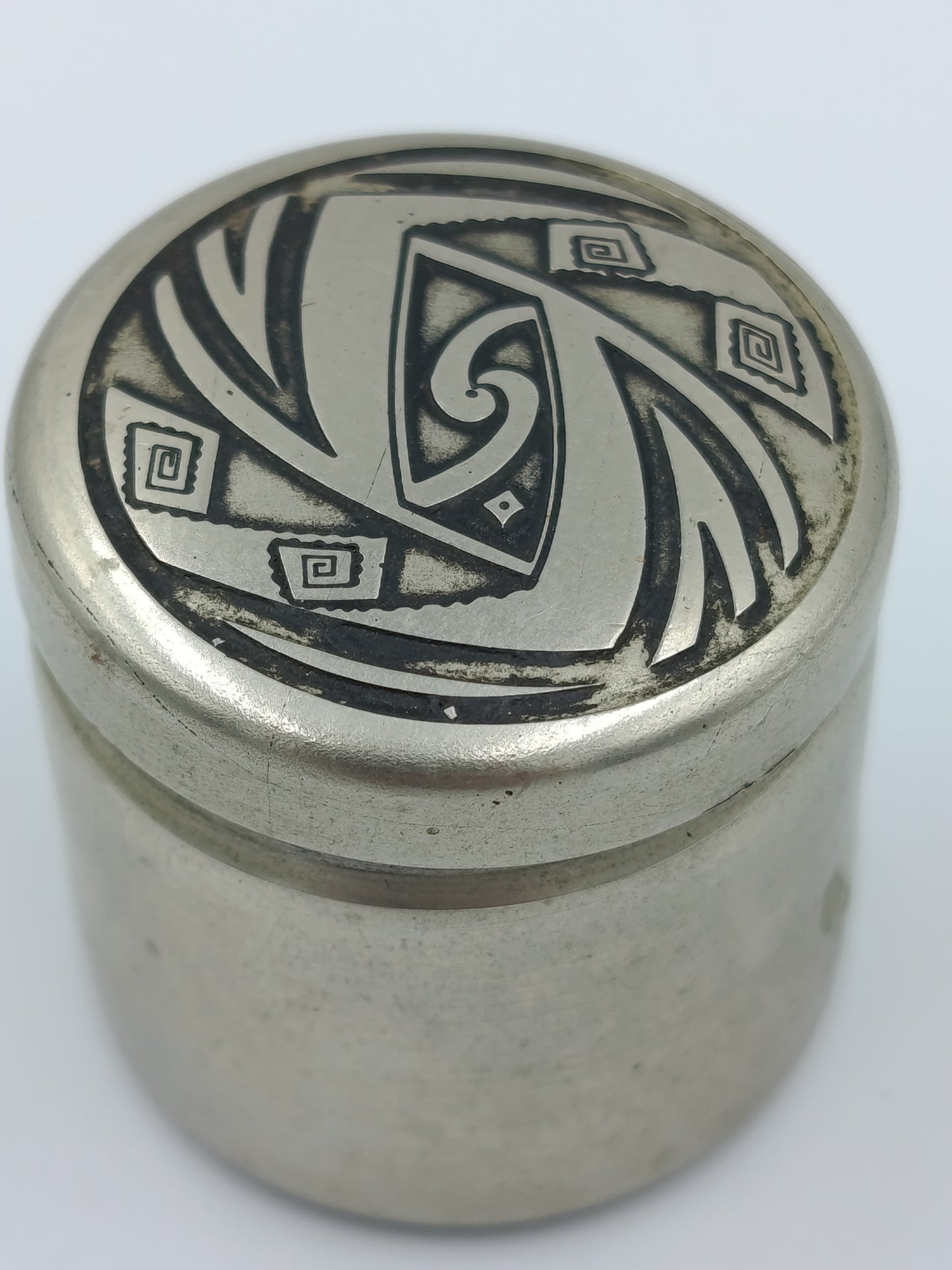 Kleine Metall Dose Etui Rund Ornamente Vintage Schmuckdose