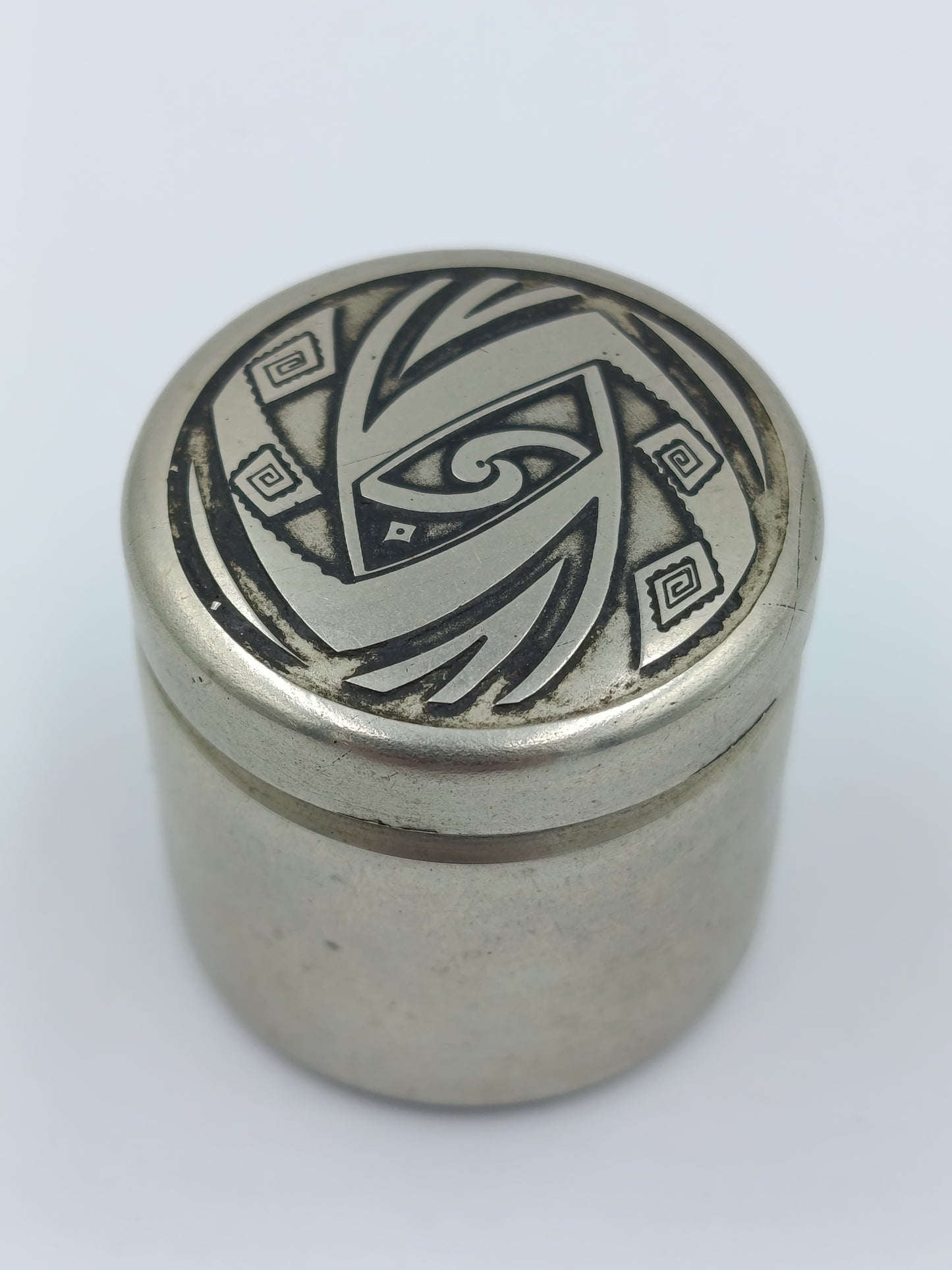 Kleine Metall Dose Etui Rund Ornamente Vintage Schmuckdose