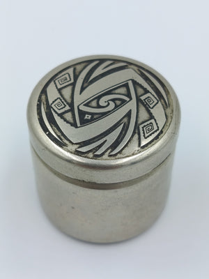 Kleine Metall Dose Etui Rund Ornamente Vintage Schmuckdose