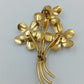 Vintage Blumen Brosche Goldfarben Perlmutt Strass Elegant Schmuck