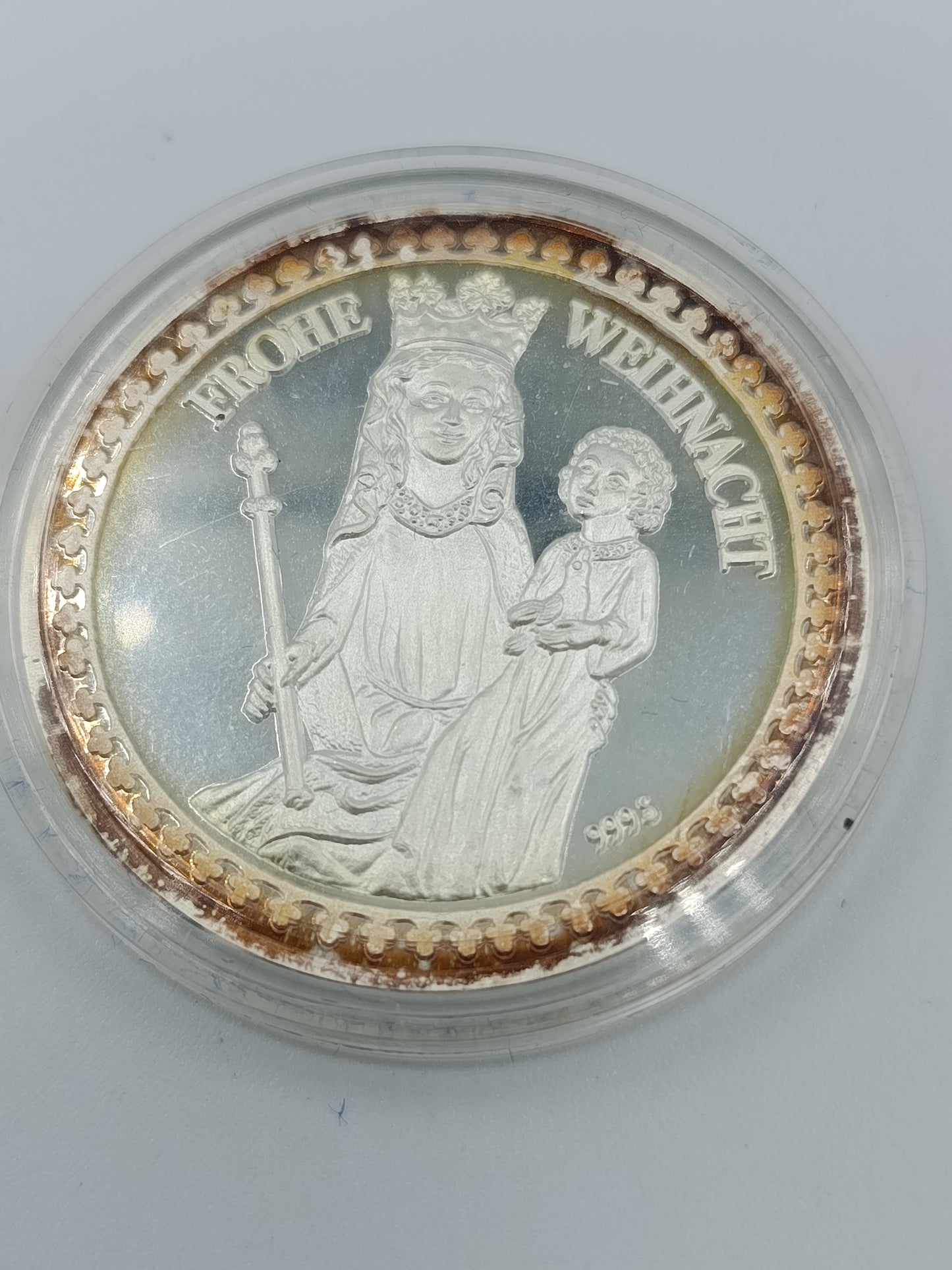 Silbermedaille Weihnachten 1987 999 Silber Frohe Weihnacht Sammlermünze