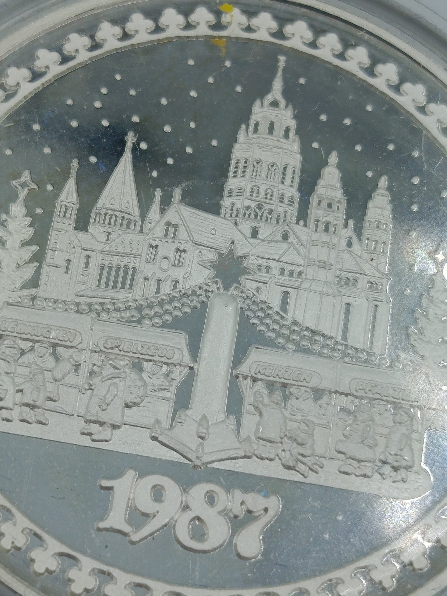 Silbermedaille Weihnachten 1987 999 Silber Frohe Weihnacht Sammlermünze