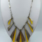 Statement Kette Silber Gelb geometrisch Retro Design Halskette