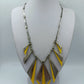 Statement Kette Silber Gelb geometrisch Retro Design Halskette
