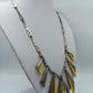 Statement Kette Silber Gelb geometrisch Retro Design Halskette