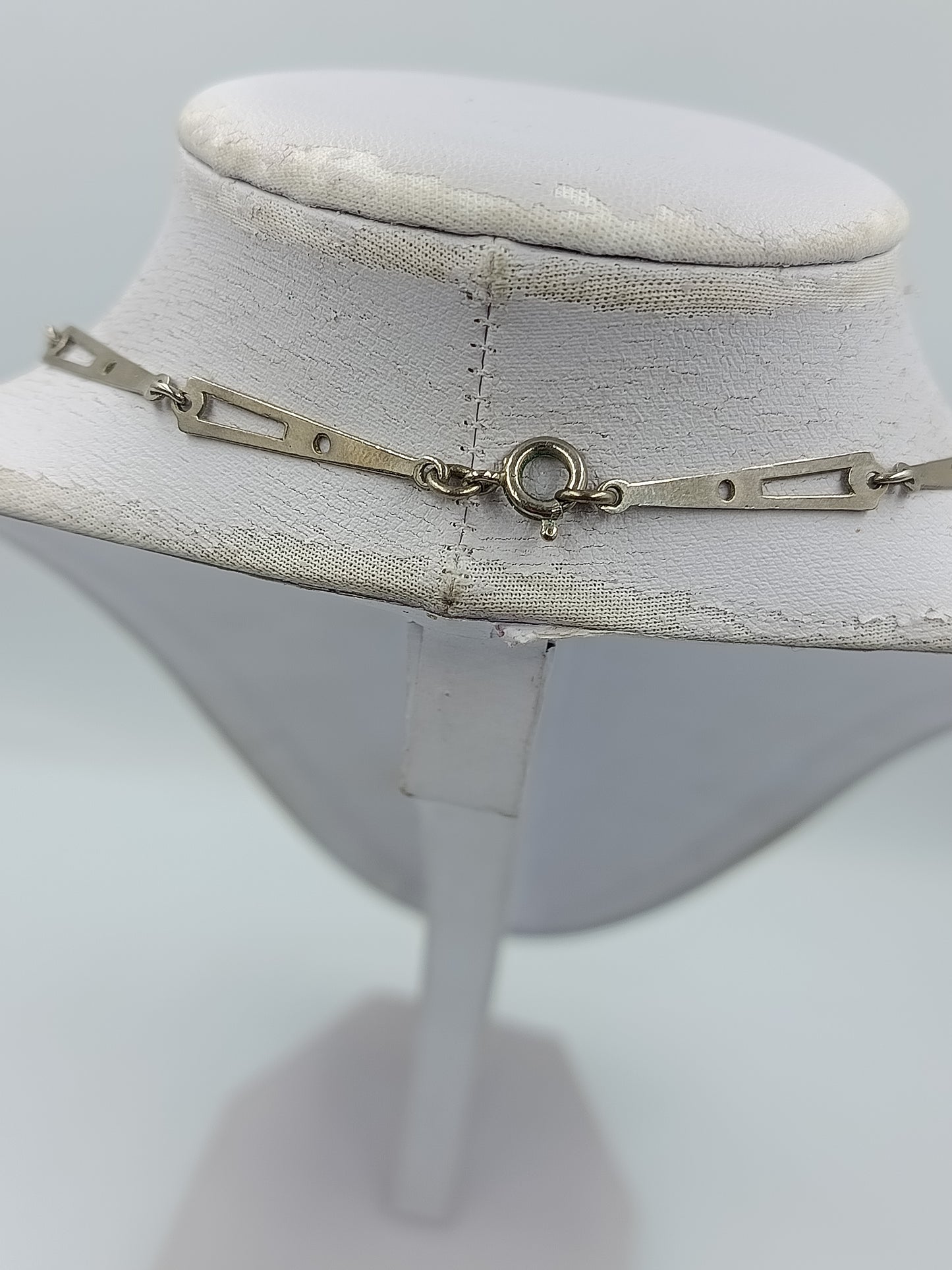 Statement Kette Silber Gelb geometrisch Retro Design Halskette