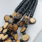 Große Statement Kette Naturlook mehrreihig Holzoptik Boho Ethno