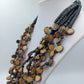 Große Statement Kette Naturlook mehrreihig Holzoptik Boho Ethno