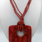 Statement Kette Rot mit großem Anhänger Boho Ethno Perlenkette