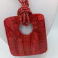 Statement Kette Rot mit großem Anhänger Boho Ethno Perlenkette