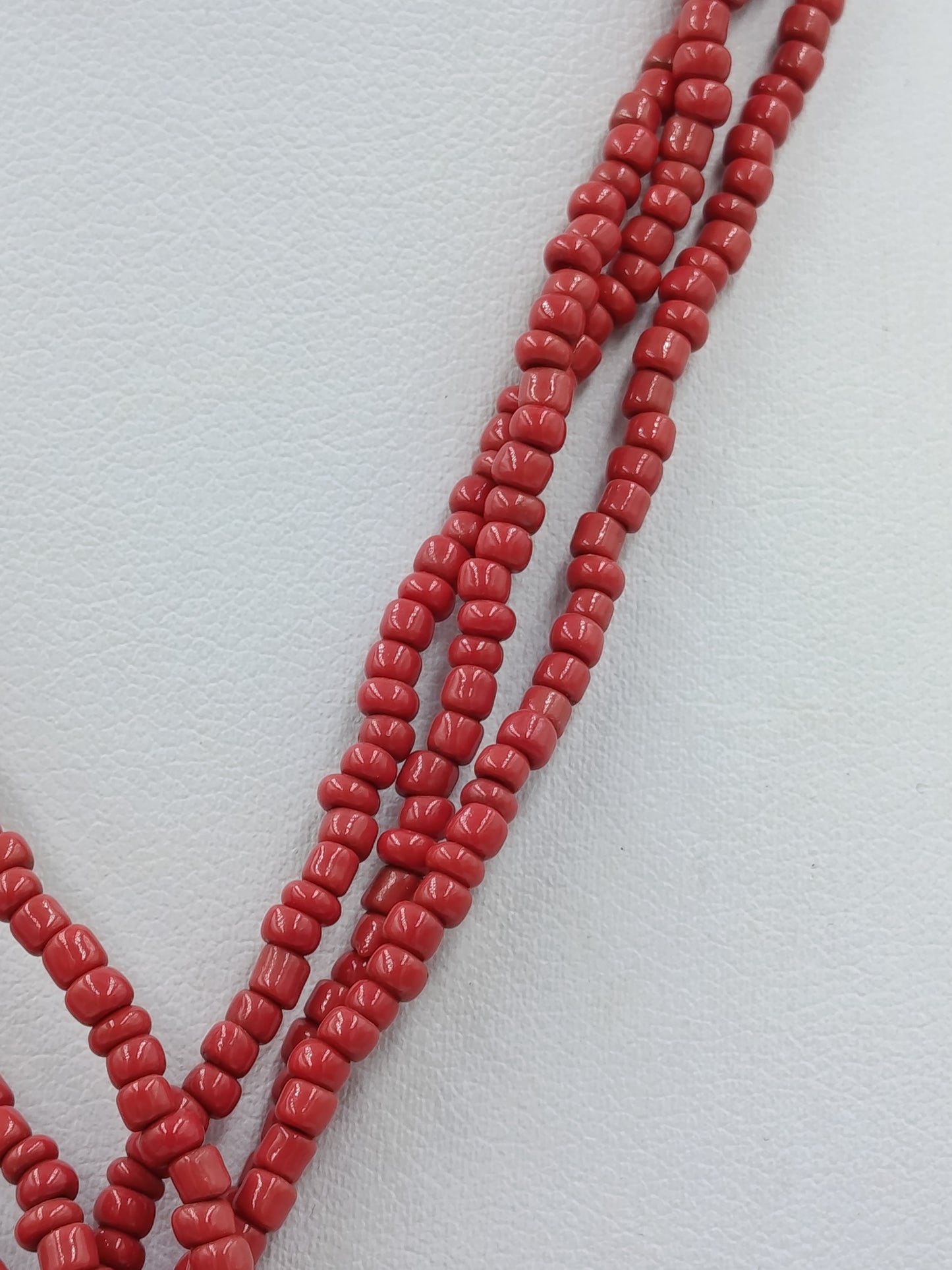 Statement Kette Rot mit großem Anhänger Boho Ethno Perlenkette