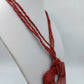 Statement Kette Rot mit großem Anhänger Boho Ethno Perlenkette