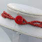 Statement Kette Rot mit großem Anhänger Boho Ethno Perlenkette