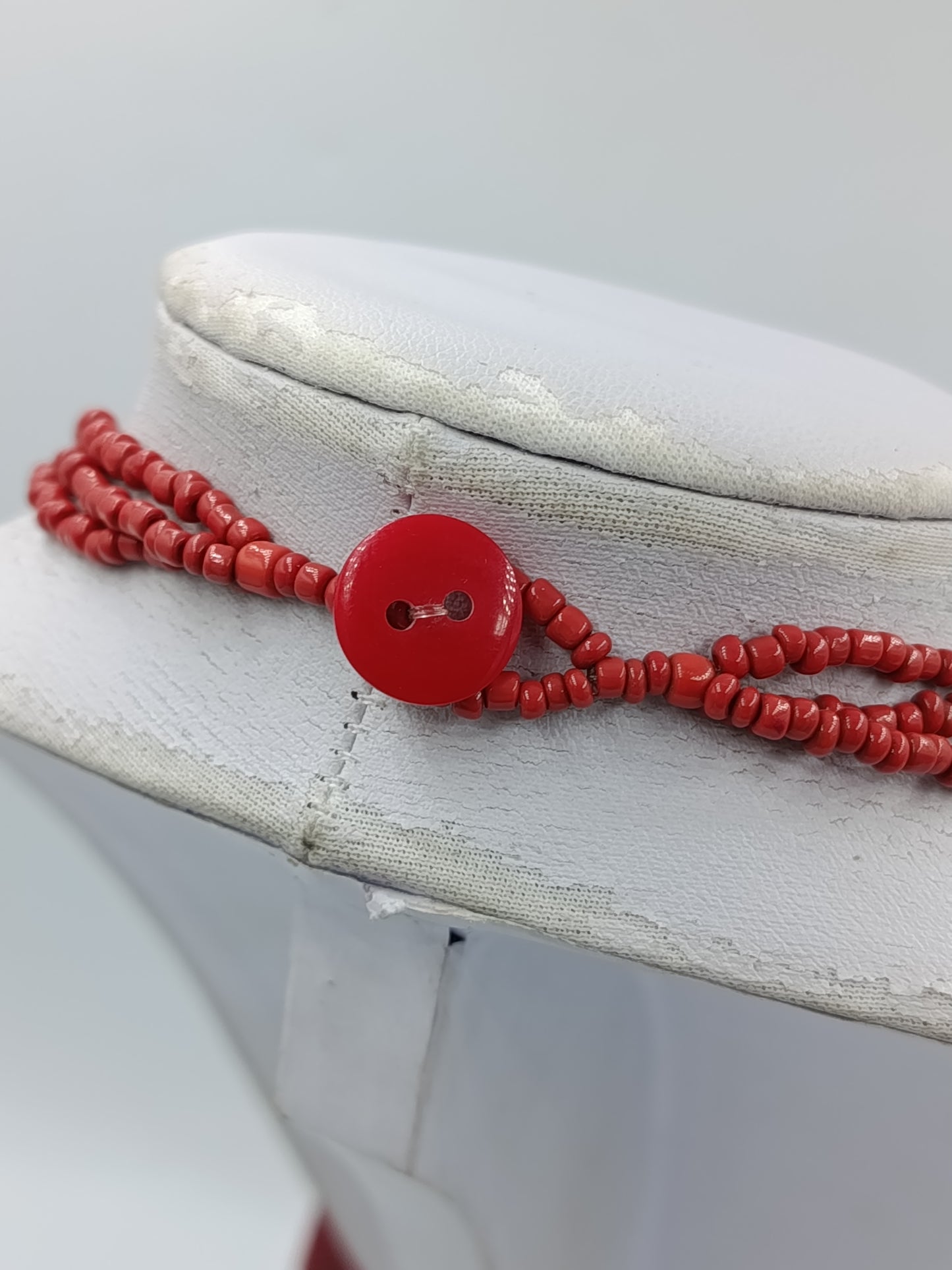 Statement Kette Rot mit großem Anhänger Boho Ethno Perlenkette