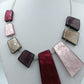 Statement Kette geometrisch Rot Rosa Grau Collier modern