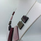 Statement Kette geometrisch Rot Rosa Grau Collier modern