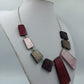 Statement Kette geometrisch Rot Rosa Grau Collier modern