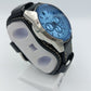 Fossil Chronograph Herren Uhr blau silber Lederarmband Tachymeter