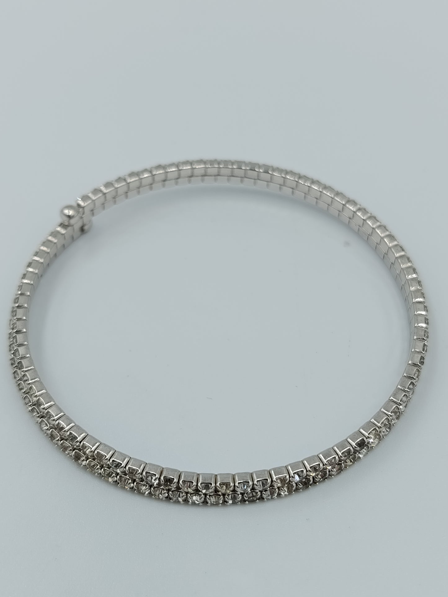 Elegantes Strass Armband silberfarben flexibel verstellbar