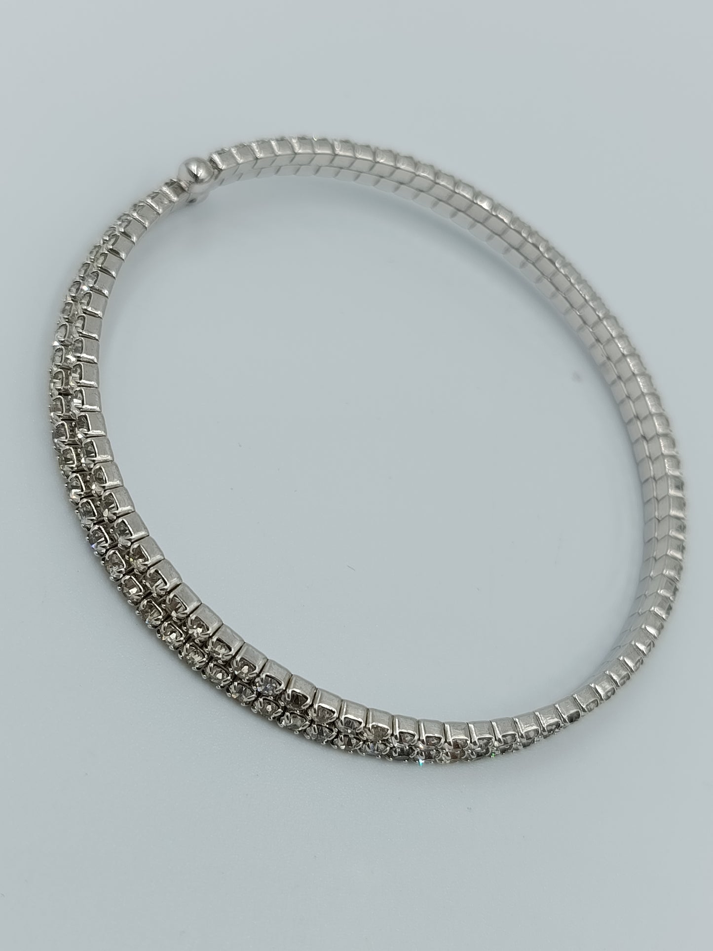 Elegantes Strass Armband silberfarben flexibel verstellbar