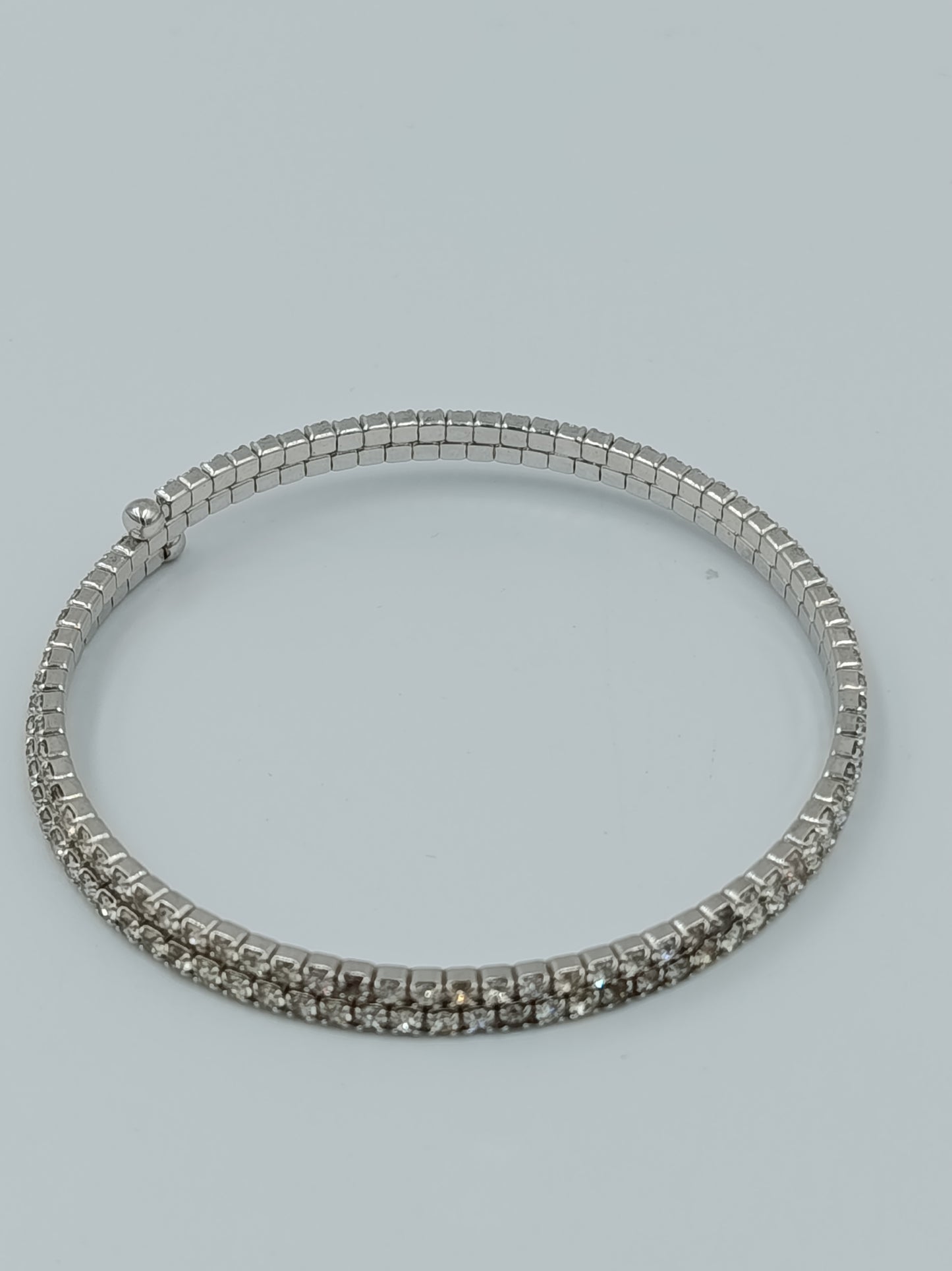 Elegantes Strass Armband silberfarben flexibel verstellbar