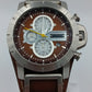 Fossil Herren Chronograph JR1157 Edelstahl Lederarmband Braun