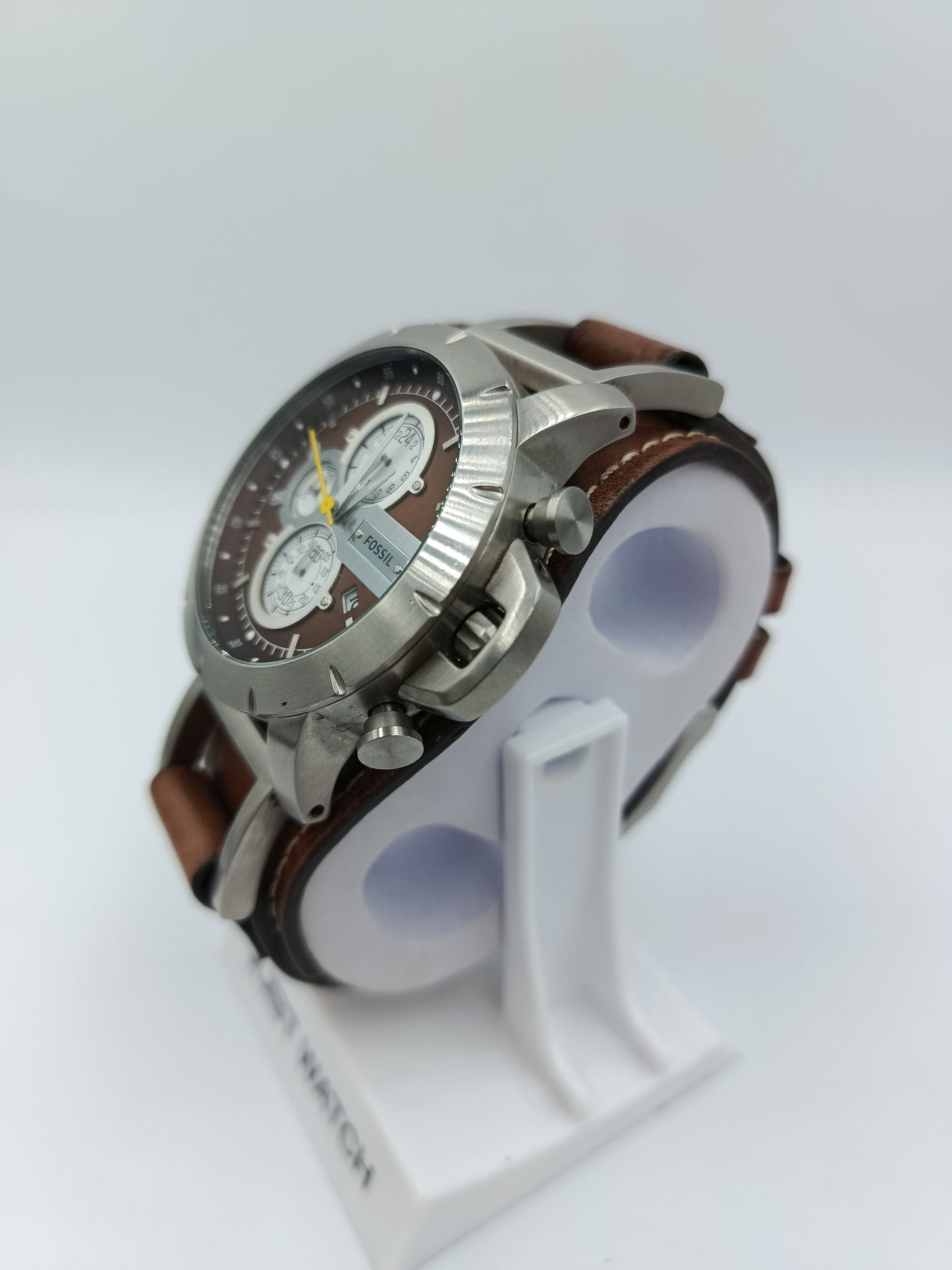 Fossil Herren Chronograph JR1157 Edelstahl Lederarmband Braun
