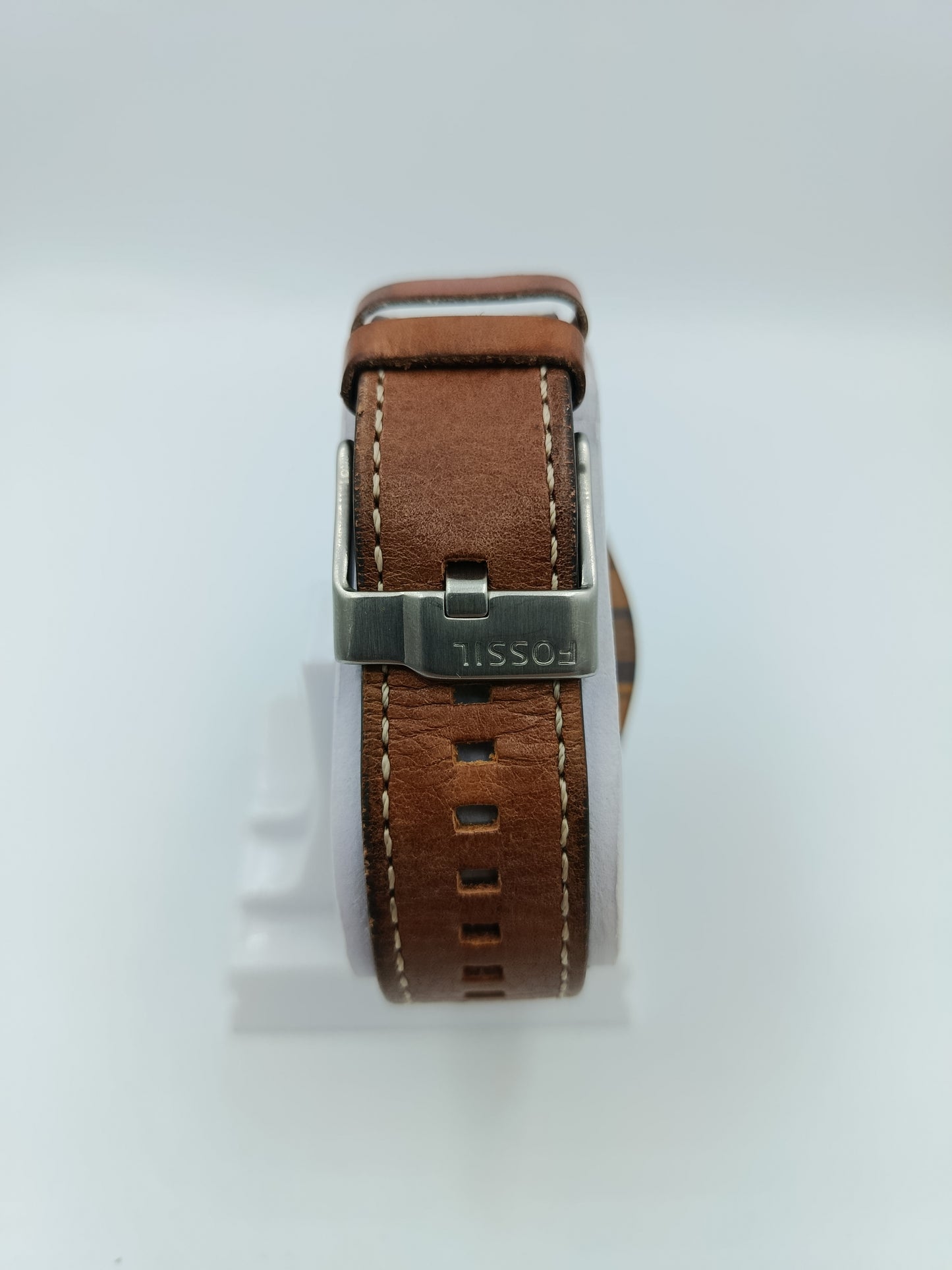 Fossil Herren Chronograph JR1157 Edelstahl Lederarmband Braun