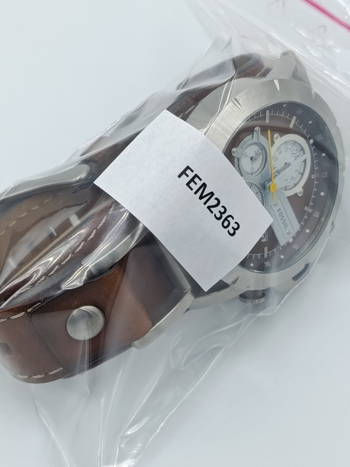 Fossil Herren Chronograph JR1157 Edelstahl Lederarmband Braun